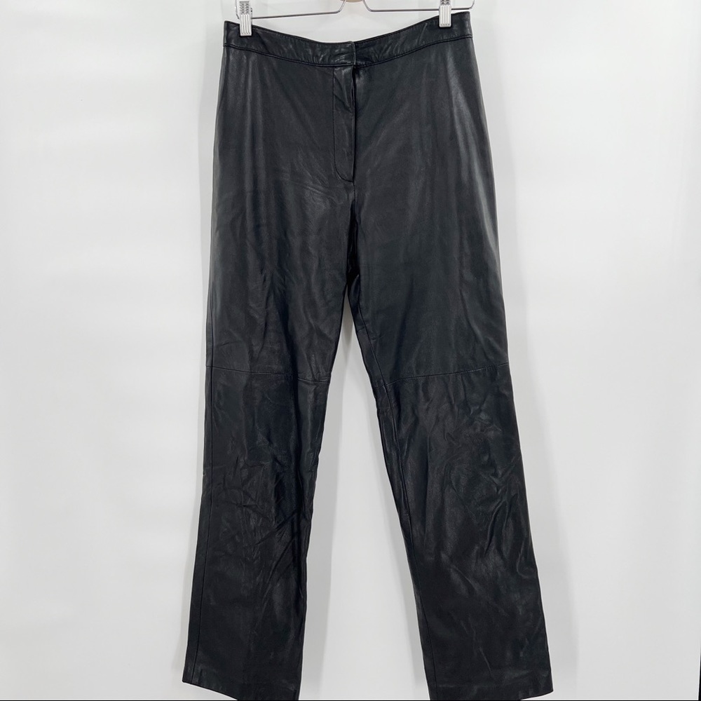 DANIER leather line leather black high rise pants size 10